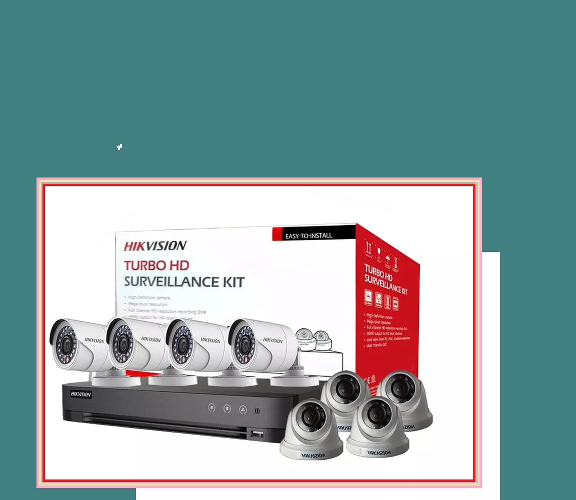 HIKVISION TVI-8CH4D4B 8 CHANNEL 1MP (4 DOME 4 BULLET) CCTV KIT