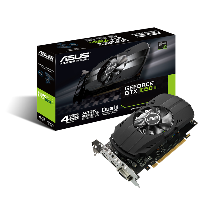 ASUS GEFORCE GTX 1050Ti 4GB PHOENIX FAN EDITION DVI-D HDMI DP 1.4 GAMING GRAPHICS CARD (PH-GTX1050TI-4G)