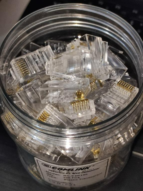 COMLINK RC-EZP100 RJ45 PASS THRU PLASTIC (100 PCS/BOTTLE)