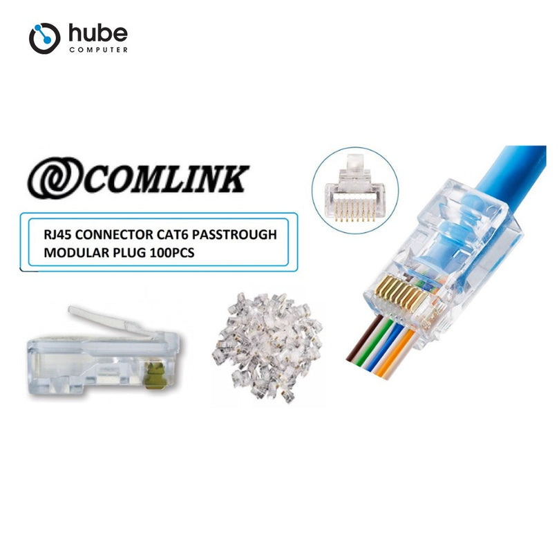 COMLINK RC-EZP100 RJ45 PASS THRU PLASTIC (100 PCS/BOTTLE)
