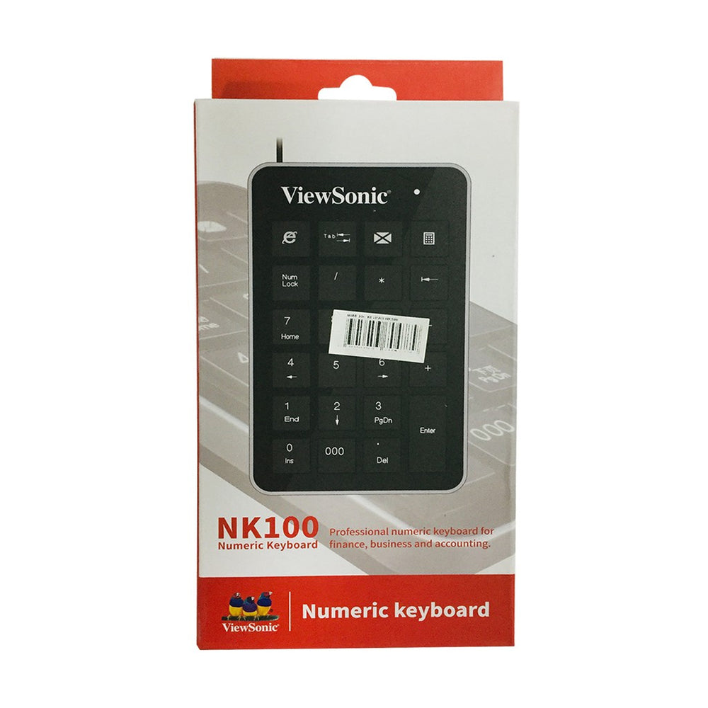 VIEWSONIC NK100 PROFESSIONAL WIRED USB NUMERIC KEYPAD, BEST FOR FINANCE, BUSINESS AND ACCOUNTING USE
