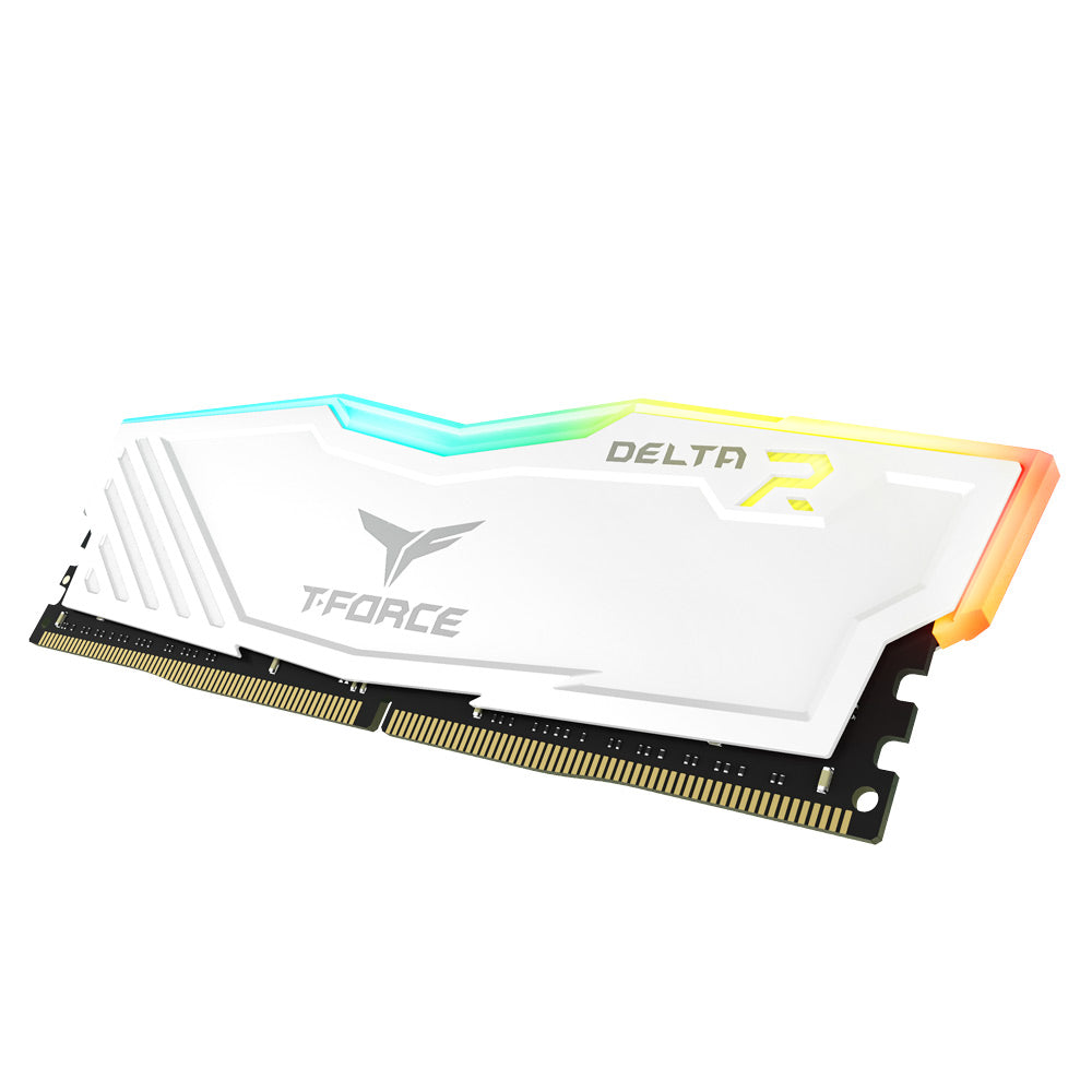 TEAMGROUP T-FORCE DELTA RGB DDR4 16GB(2X8GB)3200MHZ CL16 WHITE DESKTOP MEMORY