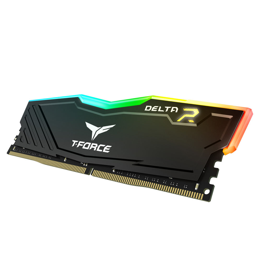 TEAMGROUP T-FORCE DELTA RGB 16GB DDR4 3200MHZ CL16 BLACK SINGLE STICK DESKTOP MEMORY