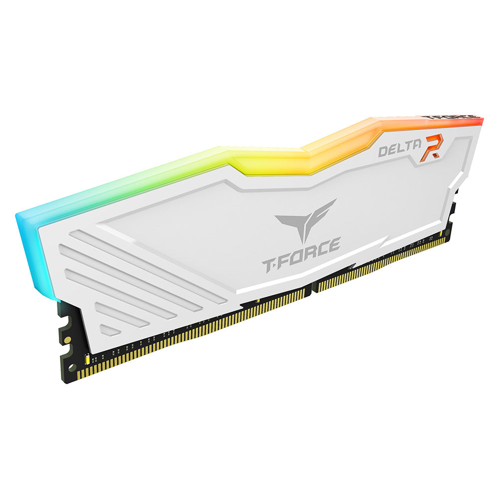 TEAMGROUP T-FORCE DELTA RGB 8GB DDR4 3200MHZ CL16 WHITE SINGLE STICK DESKTOP MEMORY