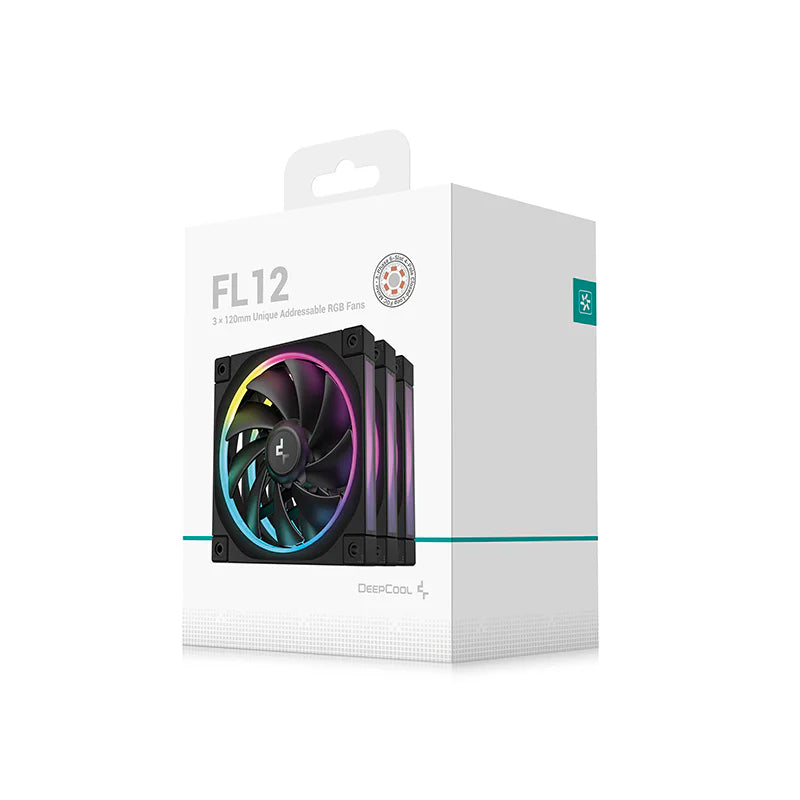 DEEPCOOL FL12 3IN1 120MM UNIQUE ARGB BLACK COOLING CASE FAN