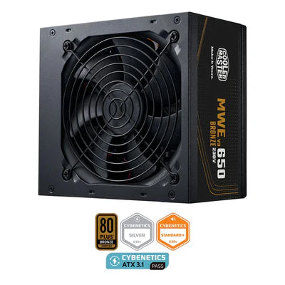 COOLER MASTER MWE 650W V3 230V ATX 3.1 80PLUS BRONZE NON MODULAR POWER SUPPLY