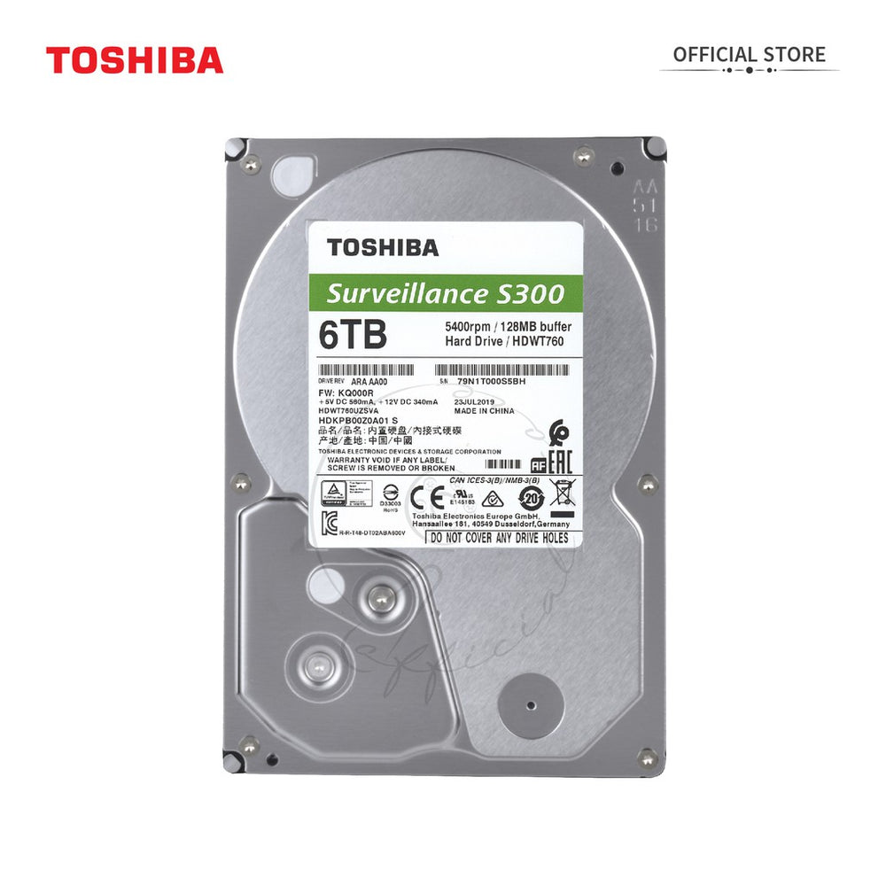 TOSHIBA S300 6TB  3.5 SURVEILLANCE INTERNAL HDD