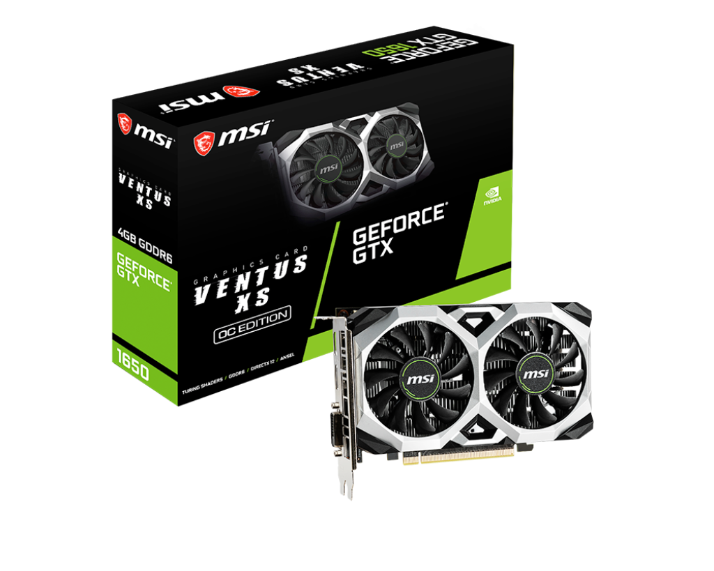 MSI GEFORE GTX1650 D6 VENTUS XS OCV3 4GB DDR6/128-BIT/DVI-D+HDMI+DP/2*FAN (2-SLOT) GRAPHICS CARD