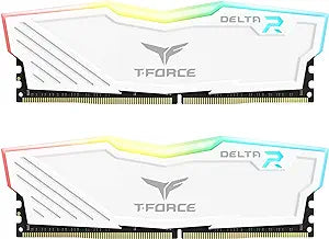 TEAMGROUP T-FORCE DELTA RGB DDR4 32GB (2X16GB) 3200MHZ CL16 WHITE DESKTOP MEMORY