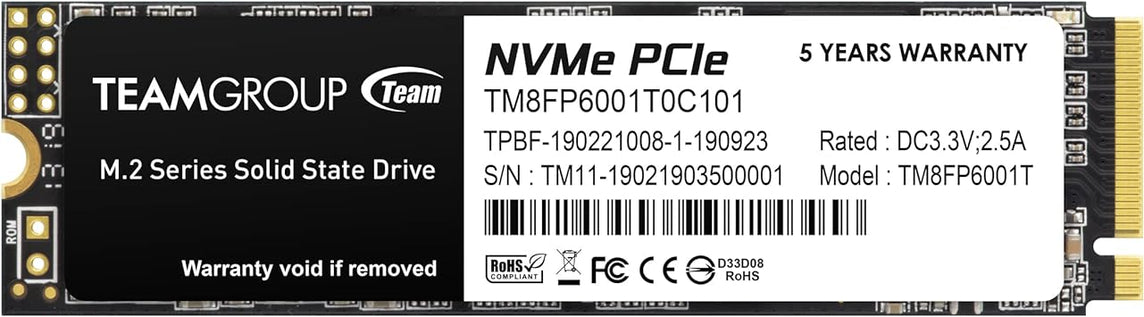 TEAMGROUP MP33 1TB SLC CACHE 3D NAND TLC NVME 1.3 PCIE GEN3X4 M.2 2280 INTERNAL SSD