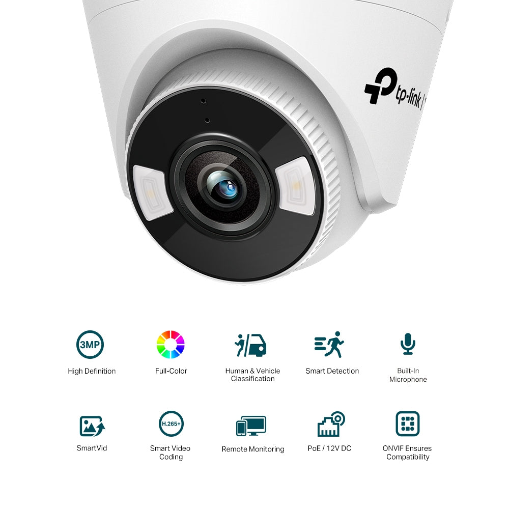 TP-LINK VIGI C430  3MP FULL-COLOR TURRET NETWORK CAMERA