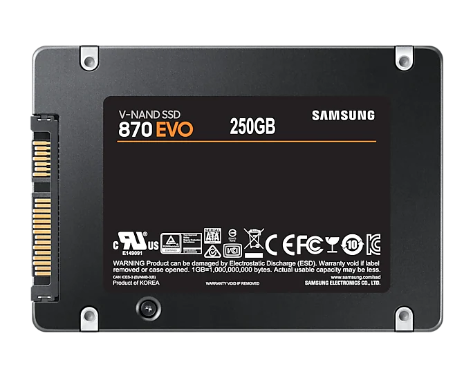 SAMSUNG 870 EVO 250GB SATA III 2.5” SSD
