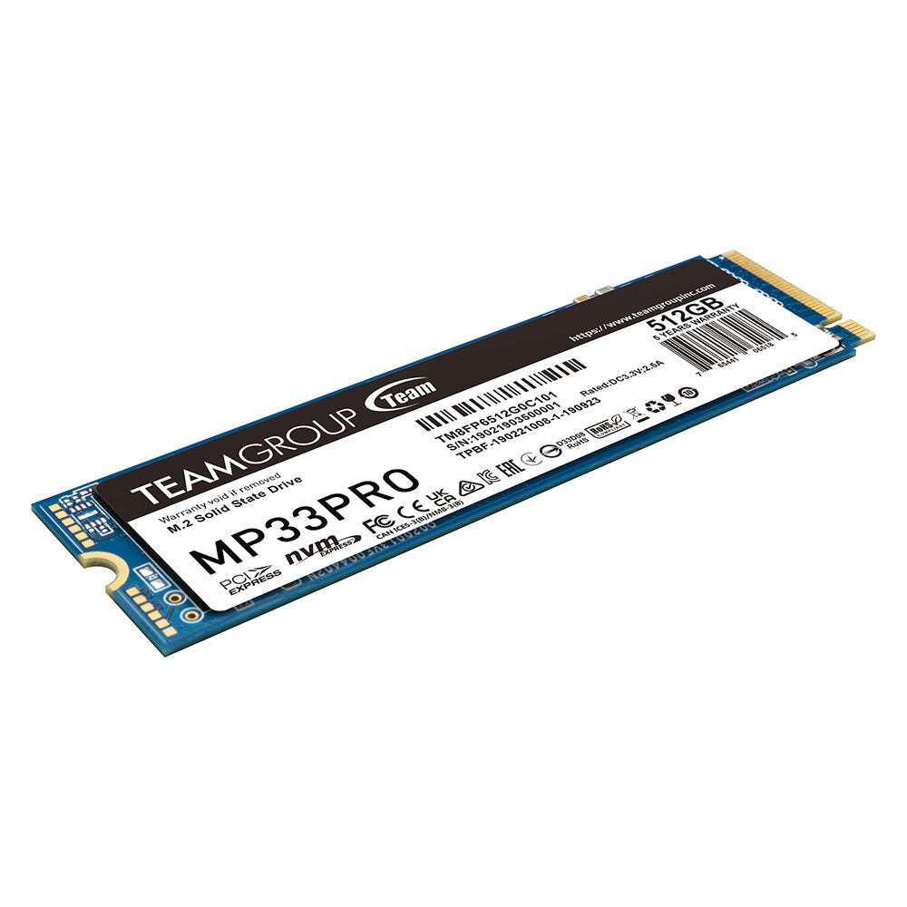 TEAMGROUP T-FORCE MP33 PRO 512GB M.2 PCIE NVME SSD