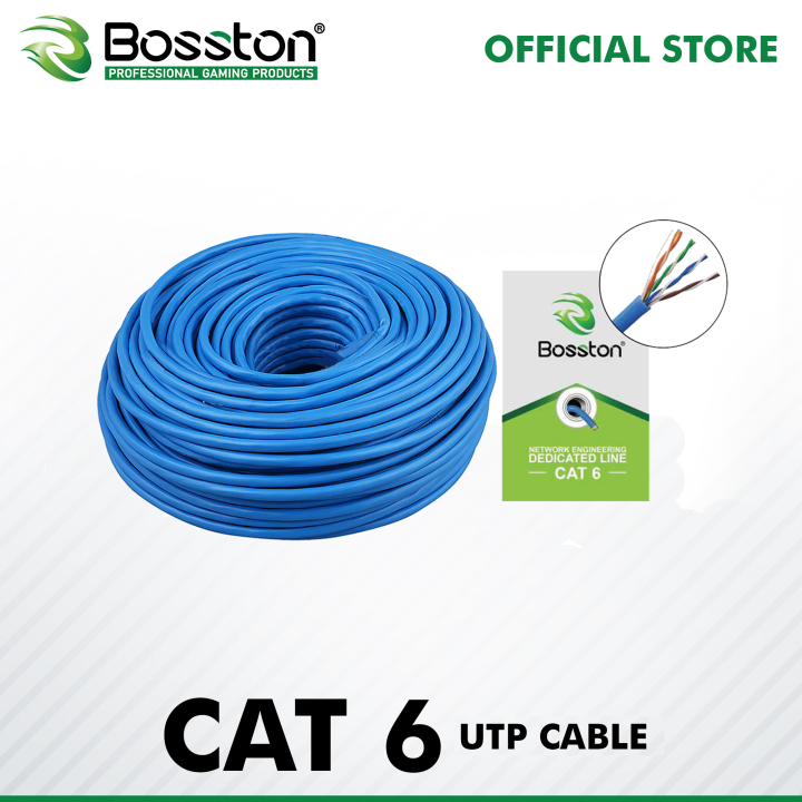 BOSSTON CAT6 UTP CABLE INDOOR BLUE (BOX)