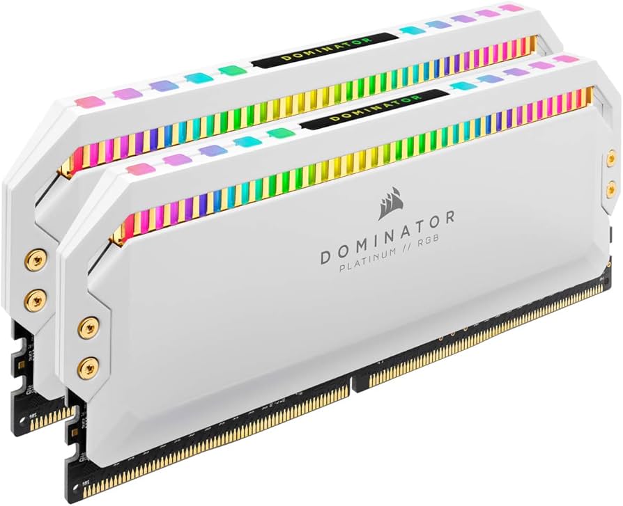 CORSAIR DOMINATOR   PLATINUM RGB 32GB(2X16GB)DDR4-3200  KIT WHITE DESKTOP MEMORY