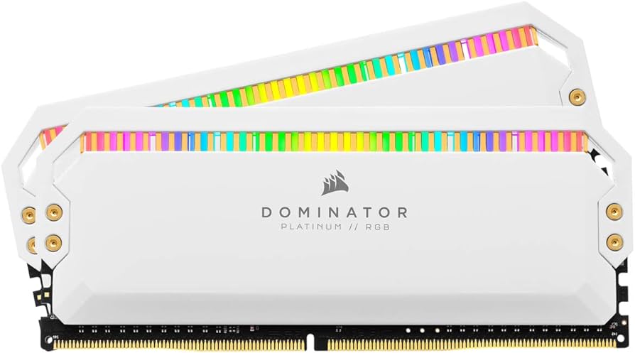 CORSAIR DOMINATOR   PLATINUM RGB 32GB(2X16GB)DDR4-3200  KIT WHITE DESKTOP MEMORY