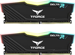 TEAMGROUP T-FORCE DELTA RGB DDR4 32GB (2X16GB) 3200MHZ CL16 BLACK DESKTOP MEMORY