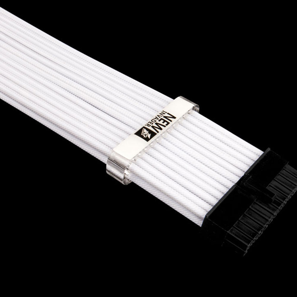 1STPLAYER STEAMPUNK WHT-001 | CRYSTAL WHITE | PSU SLEEVED EXTENSION CABLE KIT