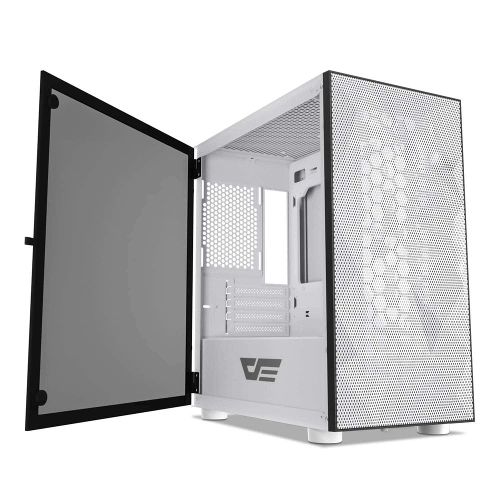 DARKFLASH DLM21 WHITE MICRO ATX MINI TOWER GAMING CASE