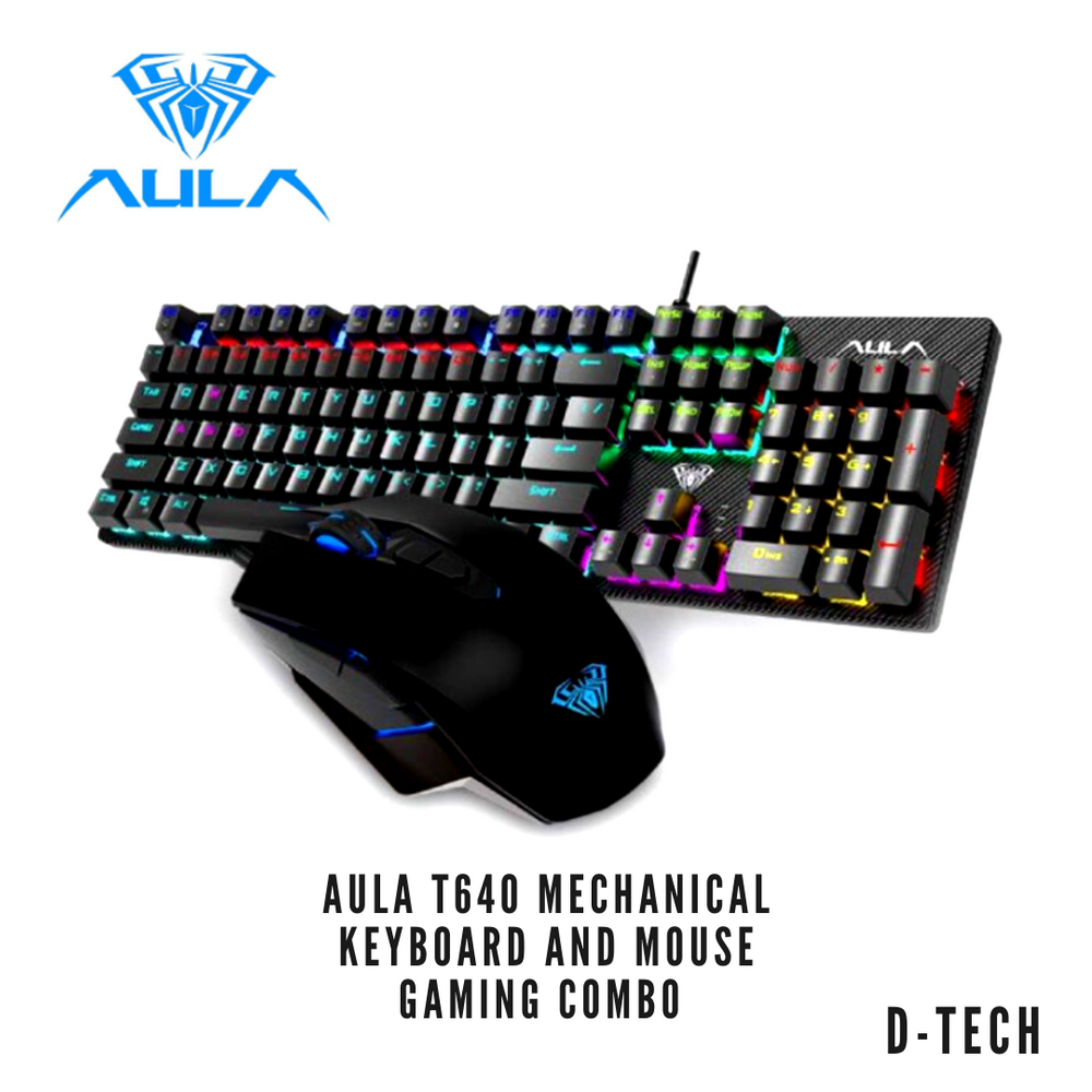 AULA T640 MECHANICAL WIRED GAMING KBM COMBO