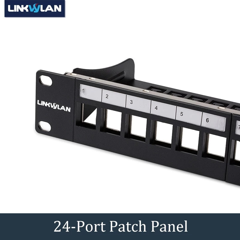 LINKWYLAN  LW-PAN24-LK  24PORT 19" UNLOADED BLACK PATCH PANEL KEYSTONE JACK SHIELDED TYPE