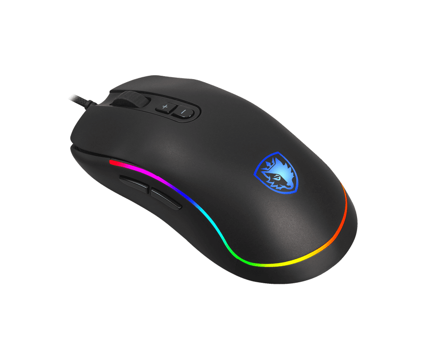 SADES REVOLVER 9 PROGRAMMABLE BUTTONS 10000 DPI RGB LIGHTING GAMING MOUSE