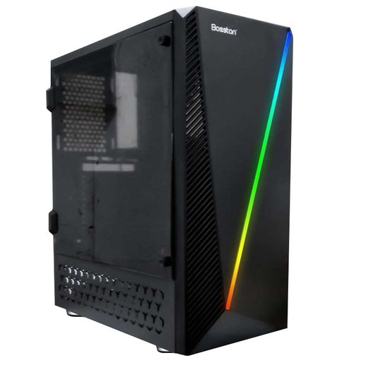 BOSSTON CS-255 ATX | FRONT PANEL RGB LED STRIP | ACRYLIC WINDOW SIDE PANEL GAMING CASE