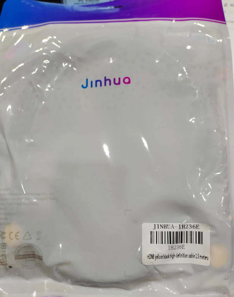 JINHUA IH236E HDMI TO HDMI 1.5 METERS BLACK AND YELLOW CABLE