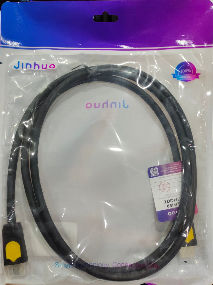 JINHUA IH236E HDMI TO HDMI 1.5 METERS BLACK AND YELLOW CABLE