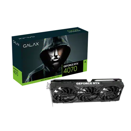 GALAX GEFORCE RTX 4070 1-CLICK OC BLACK 2X V2 PCI-E 12GB GDDR6X 192BIT DUAL FAN GRAPHICS CARD