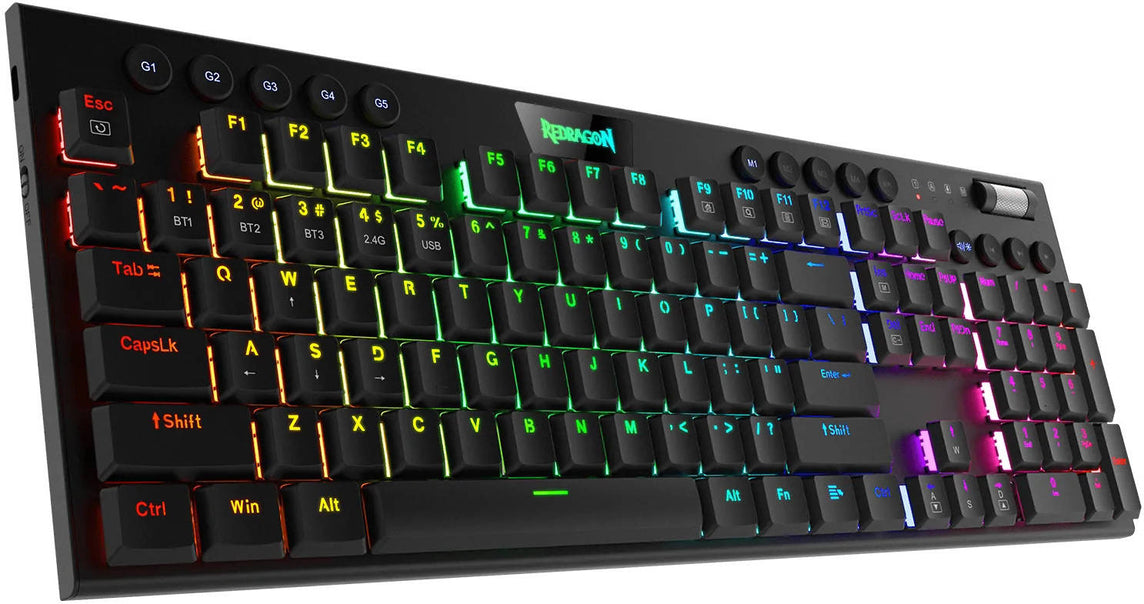 REDRAGON(K618-RGB) HORUS BLACK RED SWITCH MECHANICAL KEYBOARD