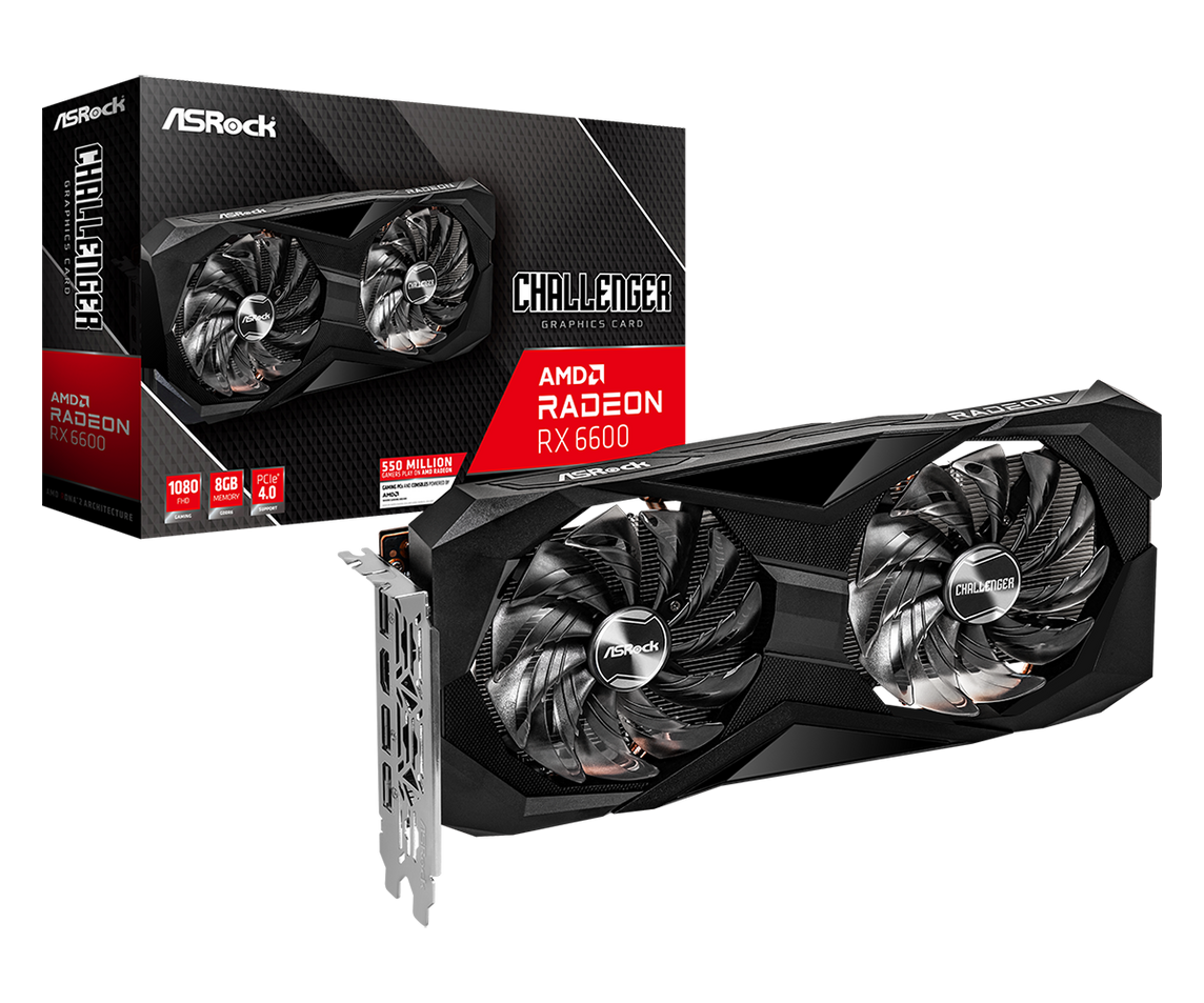 ASROCK CHALLENGER D AMD RADEON RX 6600 8GB GDDR6 CLD GRAPHICS CARD