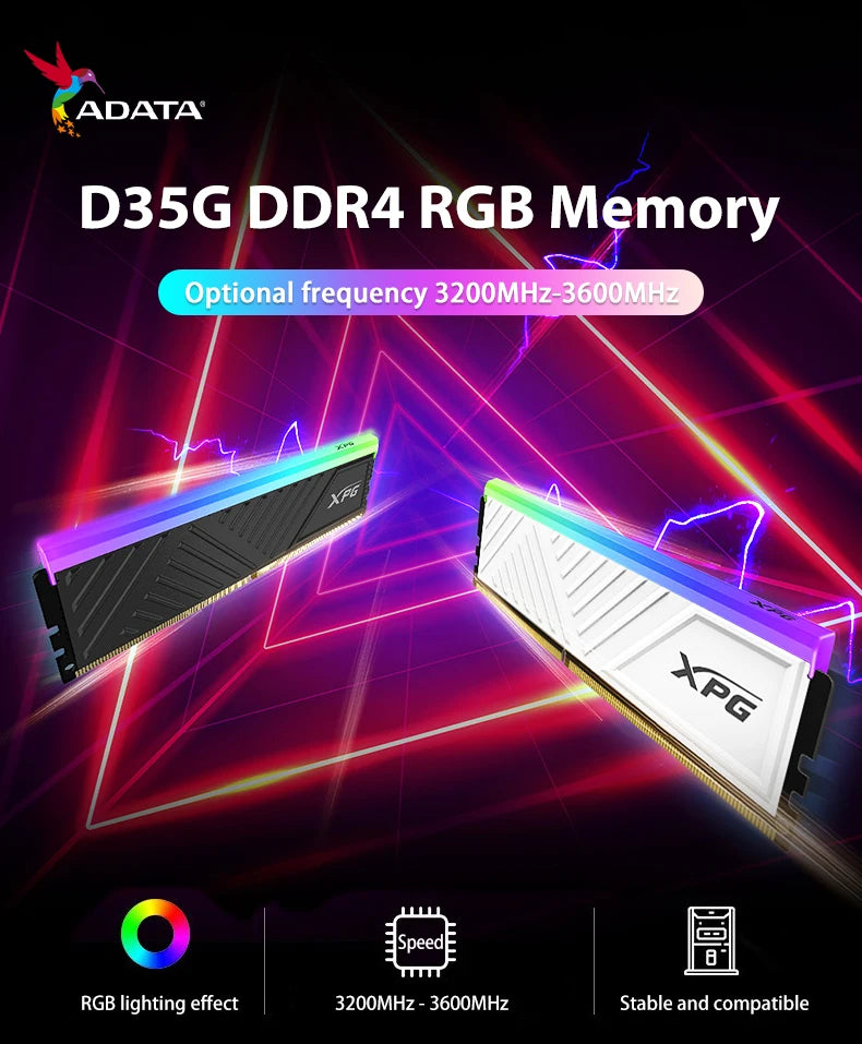ADATA XPG SPECTRIX D35G RGB 16GB (8GBX2) 3200MHZ DDR4 DESKTOP MEMORY