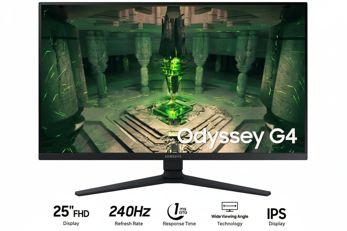 SAMSUNG ODYSSEY G4 LS25BG400EEXXP  25" FLAT IPS 1920x1080 240HZ GAMING MONITOR