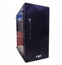 CVS X2604 GAMING COMPUTER CASE WITH TG-SIDE/TG-FRONT/NO PSU & FAN/ BLACK (M-ATX) CASE