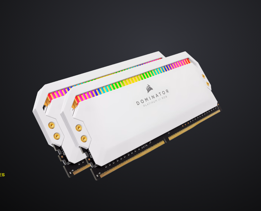 CORSAIR DOMINATOR PLATINUM RGB 16GB(2X8GB)DDR4-3200 MEMORY KIT WHITE DESKTOP MEMORY