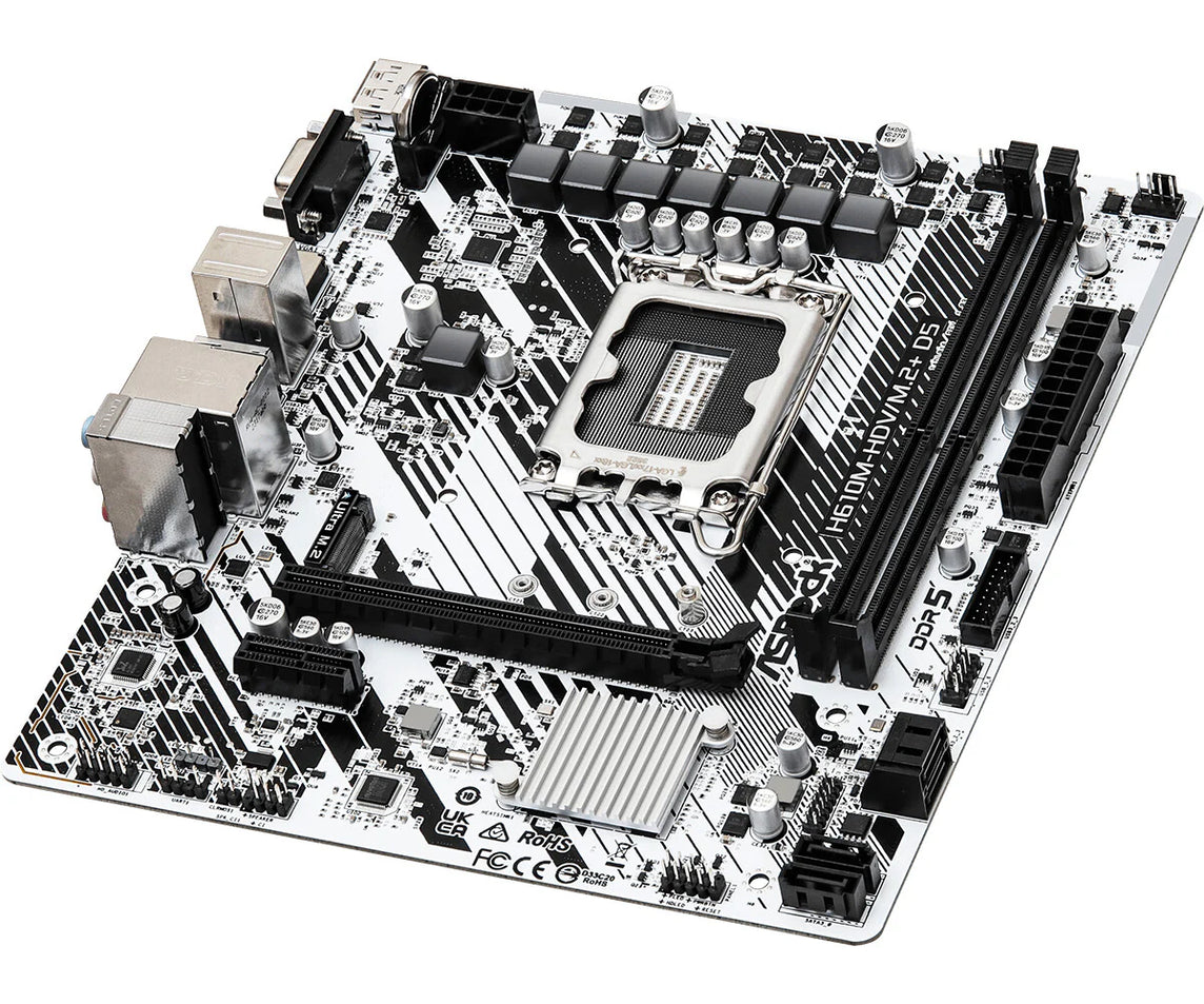 ASROCK H610M-HDV/M.2+ DDR5 WHITE MOTHERBOARD