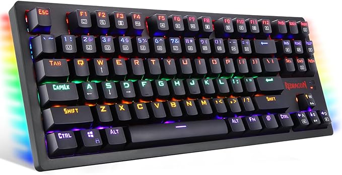REDRAGON K598 TKL KNIGHT | WIRED/WIRELESS | BROWN SWITCHES | COMPACT 87 KEY TENKEYLESS | RGB LED BACKLIT | GAMING MECHANICAL KEYBOARD