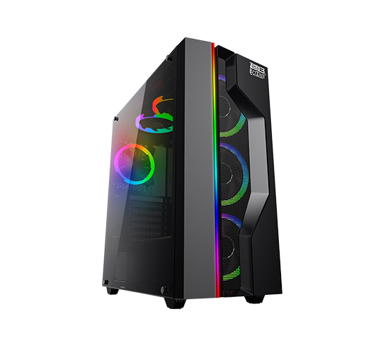 PC COOLER GAME Ⅱ GRACIA BLACK ATX TG MID TOWER CASE FAN