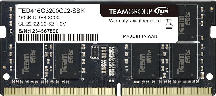 TEAMGROUP ELITE DDR4 16GB SINGLE 3200MHZ PC4-25600 CL22 UNBUFFERED NON-ECC 1.2V SODIMM 260-PIN LAPTOP MEMORY
