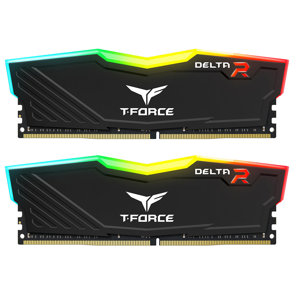 TEAMGROUP T-FORCE DELTA RGB TWIN BLACK 16GB(2X8GB) DDR4 3200MHZ CL16 MEMORY