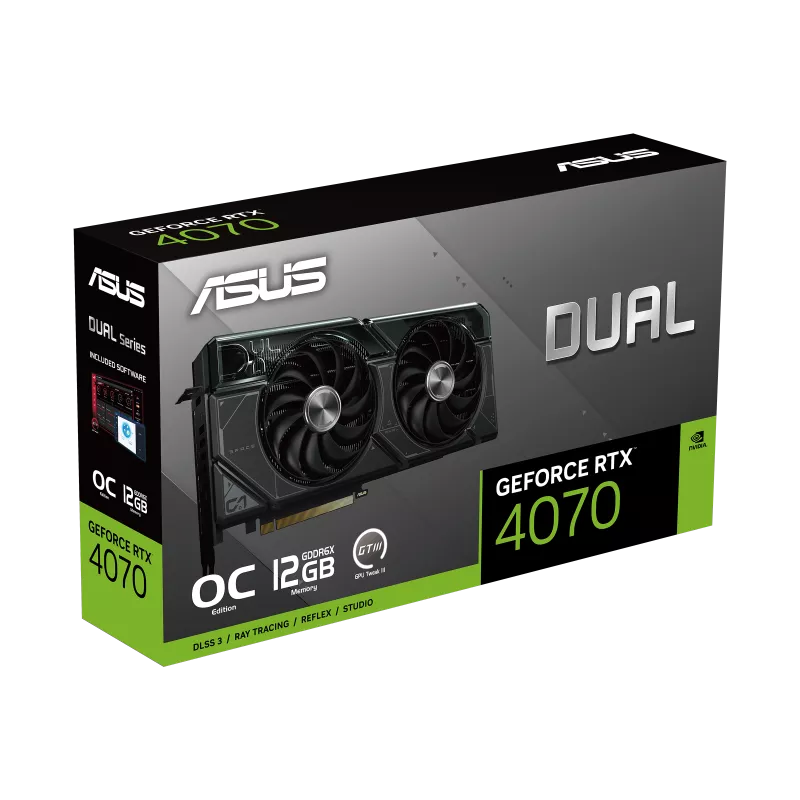 ASUS DUAL GEFORCE RTX 4070 12GB GDDR6S OC EDITION WITH TWO POWERFUL AXIAL-TECH FANS GRAPHICS CARD