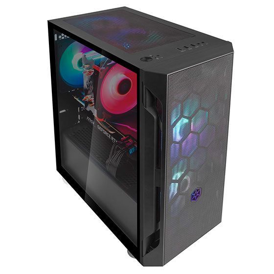 SILVERSTONE FARA H1 ARGB TG WINDOW M-ATX CHASSIS - BLACK [BUILT-IN 3 X 120MM ARGB FANS]