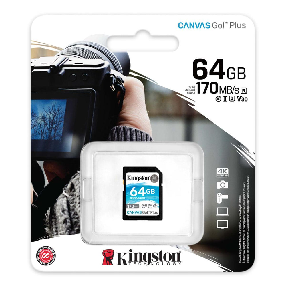 KINGSTON CANVAS GO  64GB MICRO SD MEMORY CARD