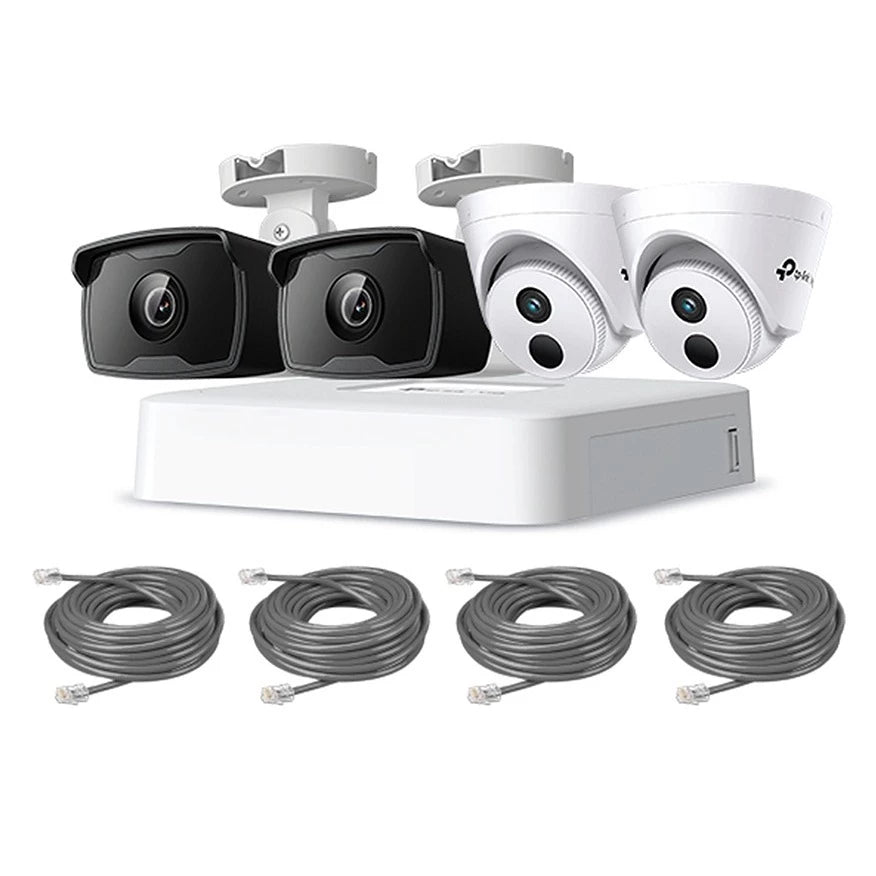 TP-LINK VIGI  8-CHANNEL W/ 4 FULL COLOR IP CAMERA SURVEILLANCE KIT