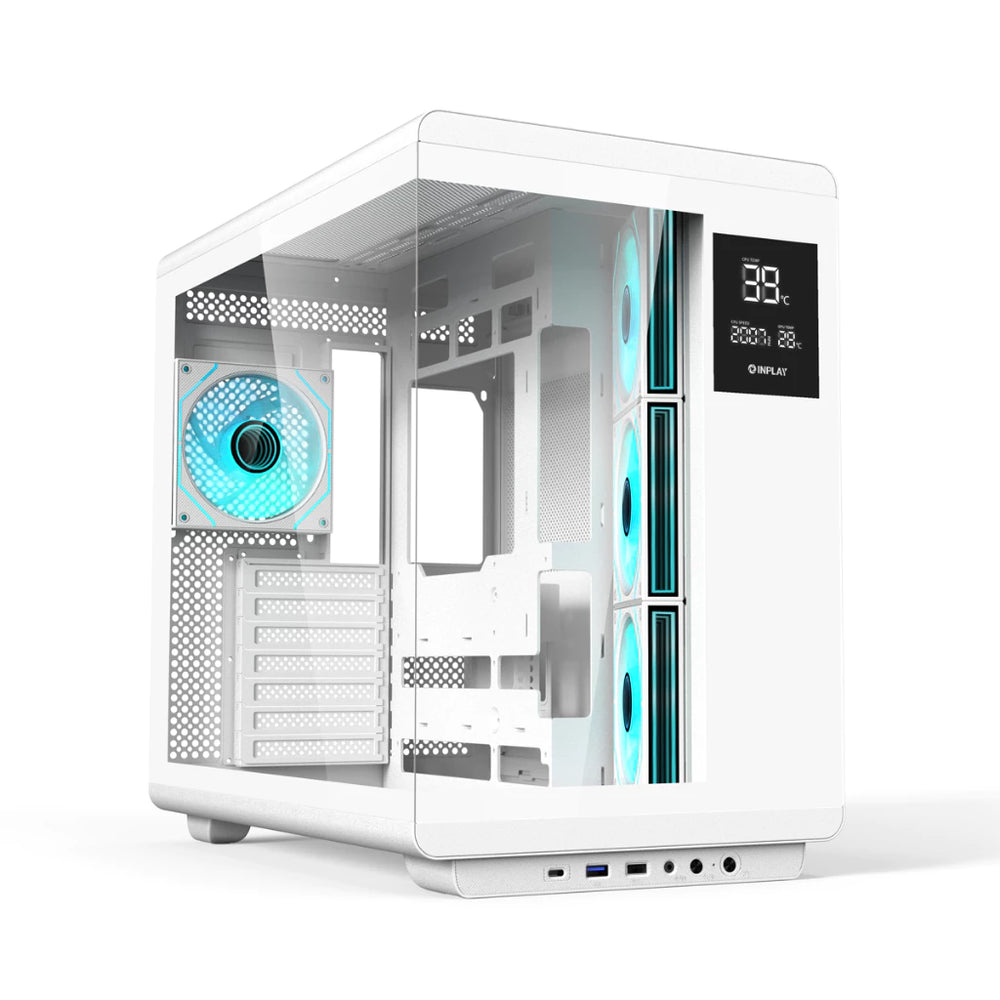 INPLAY SEAVIEW PALACE PRO WITH 4 ARGB FANS DUAL GLASS ATX PC CASE