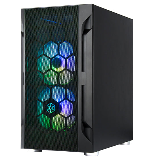 SILVERSTONE FARA H1 ARGB TG WINDOW M-ATX CHASSIS - BLACK [BUILT-IN 3 X 120MM ARGB FANS]