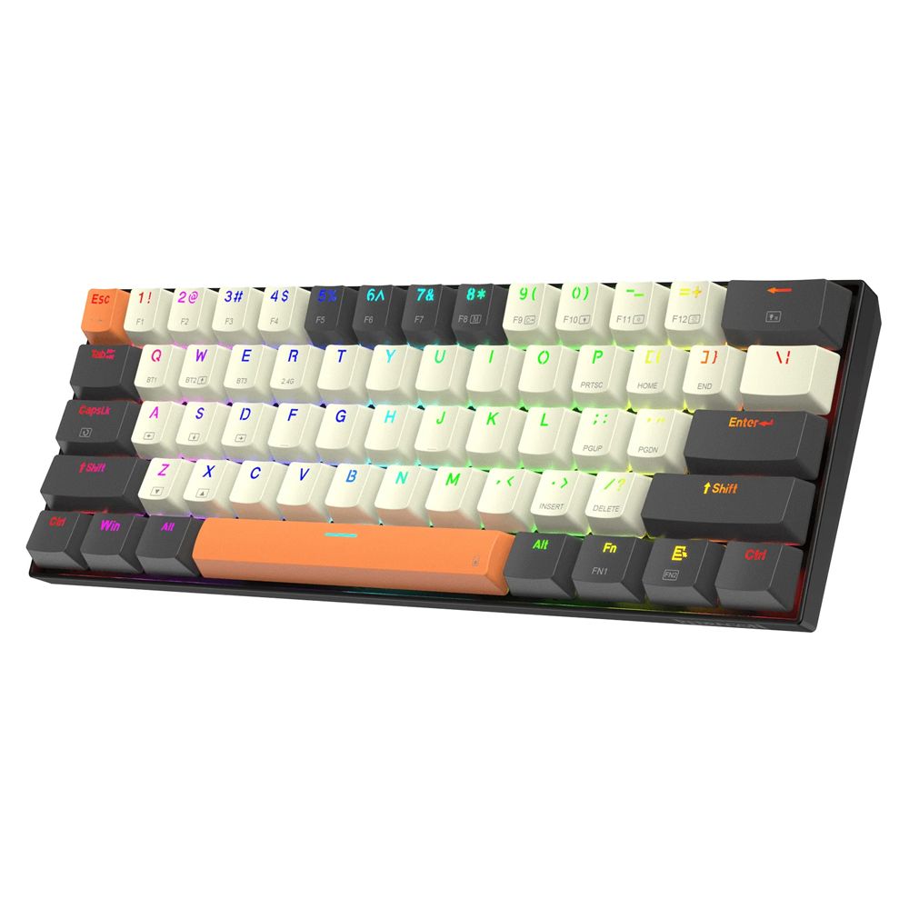 REDRAGON (K644CGO-RGB-PRO) CARAXES PRO CREAM-GRAY-ORANGE RED  MECHANICAL KEYBOARD
