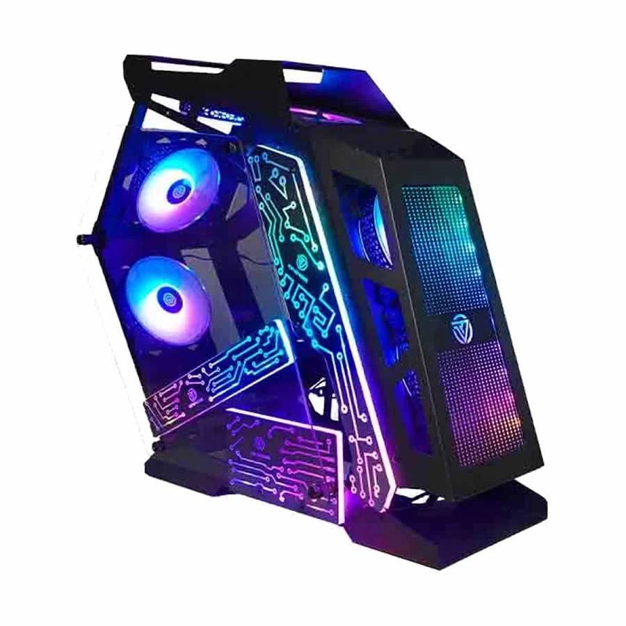 INPLAY THUNDER 01 GAMING MATX  – BLACK | DOUBLE SIDED TEMPERED GLASS GAMING CASE