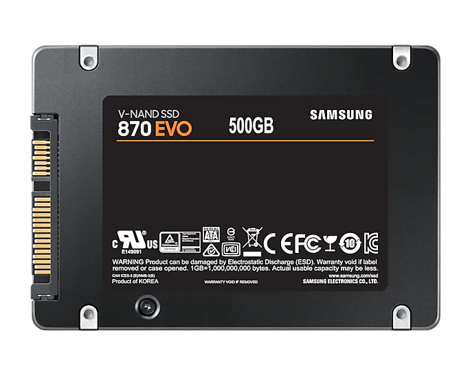 SAMSUNG 870 EVO 500GB SATA III 2.5” SSD